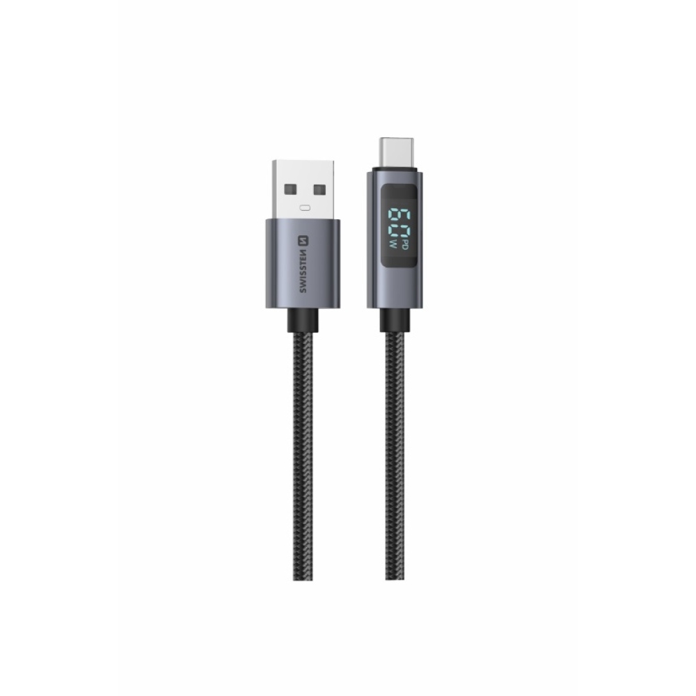 Swissten LCD kábel USB-A / USB-C 1,5m
