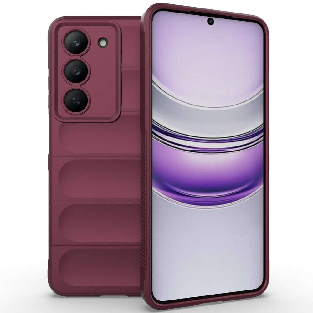Rugg odolný gélový obal na Realme 14x 5G - vínový