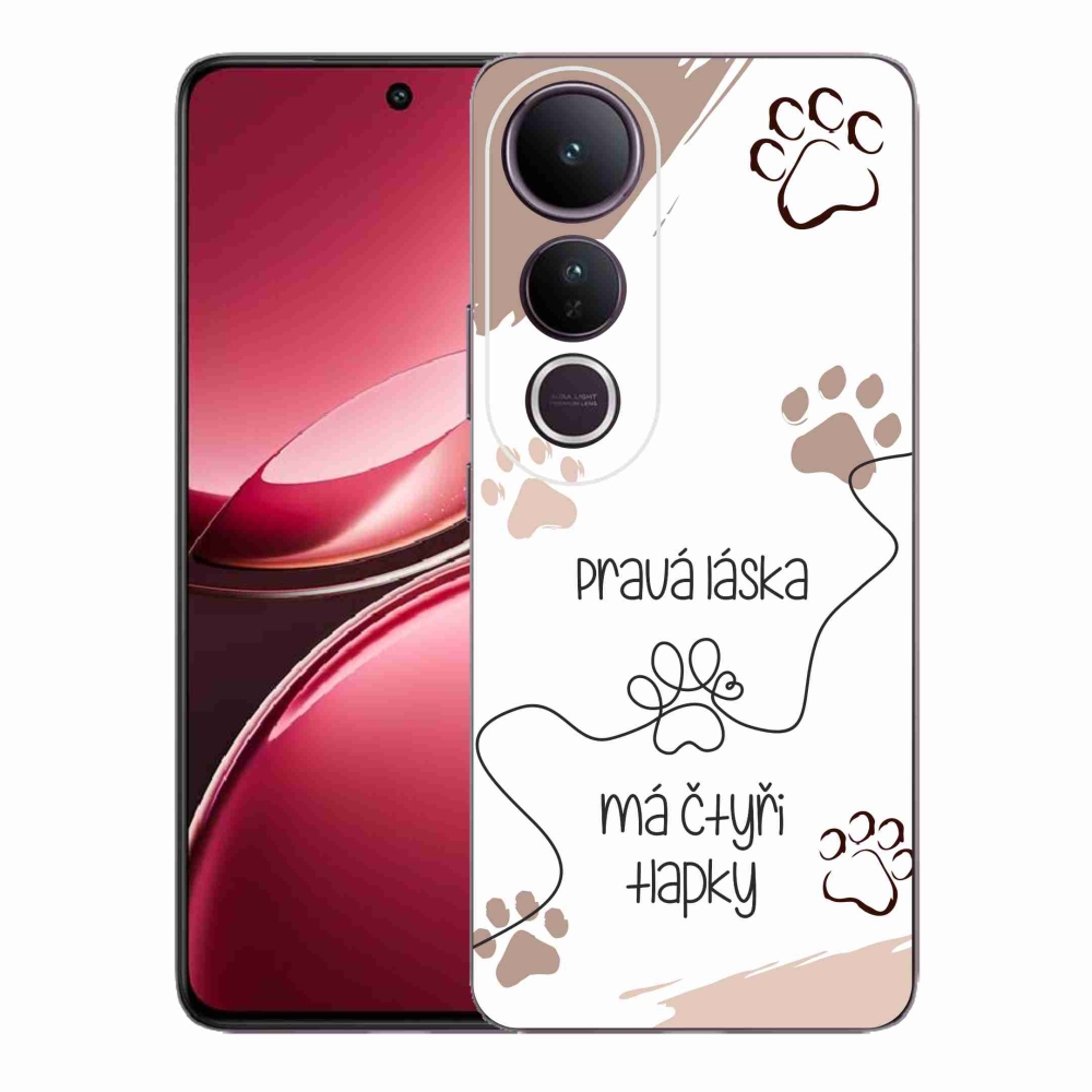 Gélový kryt mmCase na Vivo V50 Lite 4G/5G - psí motív 1 biele pozadie