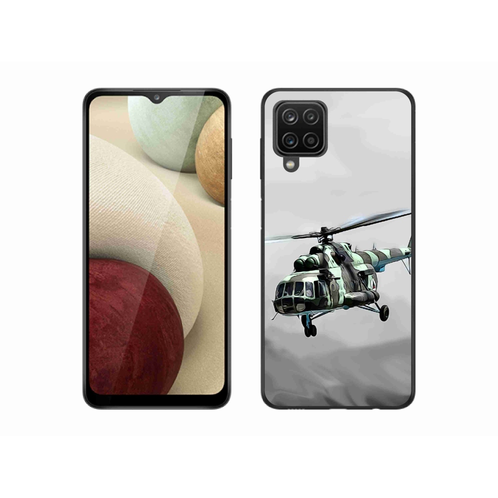 Gélový kryt mmCase na Samsung Galaxy A12 - vojenský vrtuľník