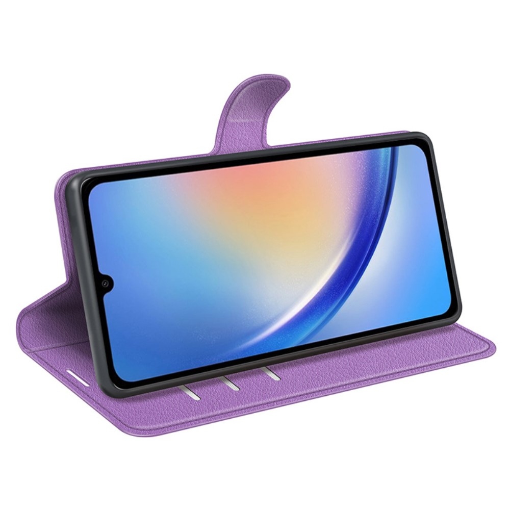 Litchi knižkové púzdro na Samsung Galaxy A35 5G - fialové