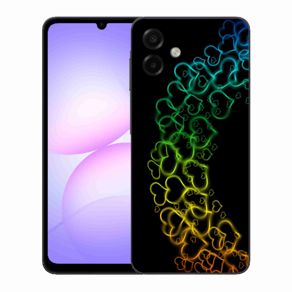 Gélový kryt mmCase na Samsung Galaxy A07 4G - farebné srdiečka
