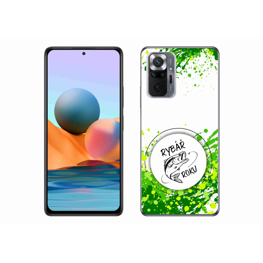 Gélový kryt mmCase na Xiaomi Redmi Note 10 Pro - rybár roka biele pozadie