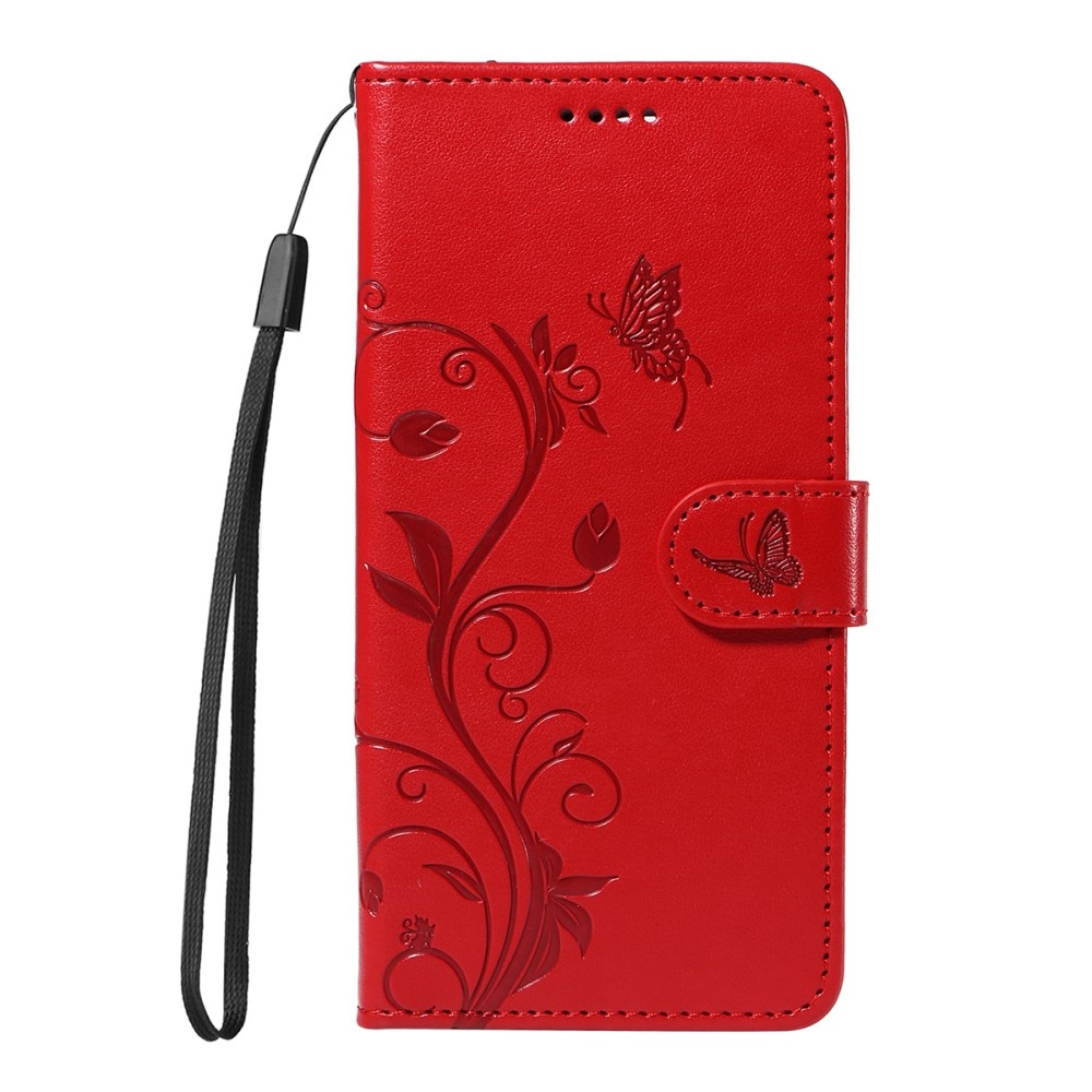 Flowers knižkové puzdro na Xiaomi Redmi A5 (173.45x79.35x8.45mm) - červené