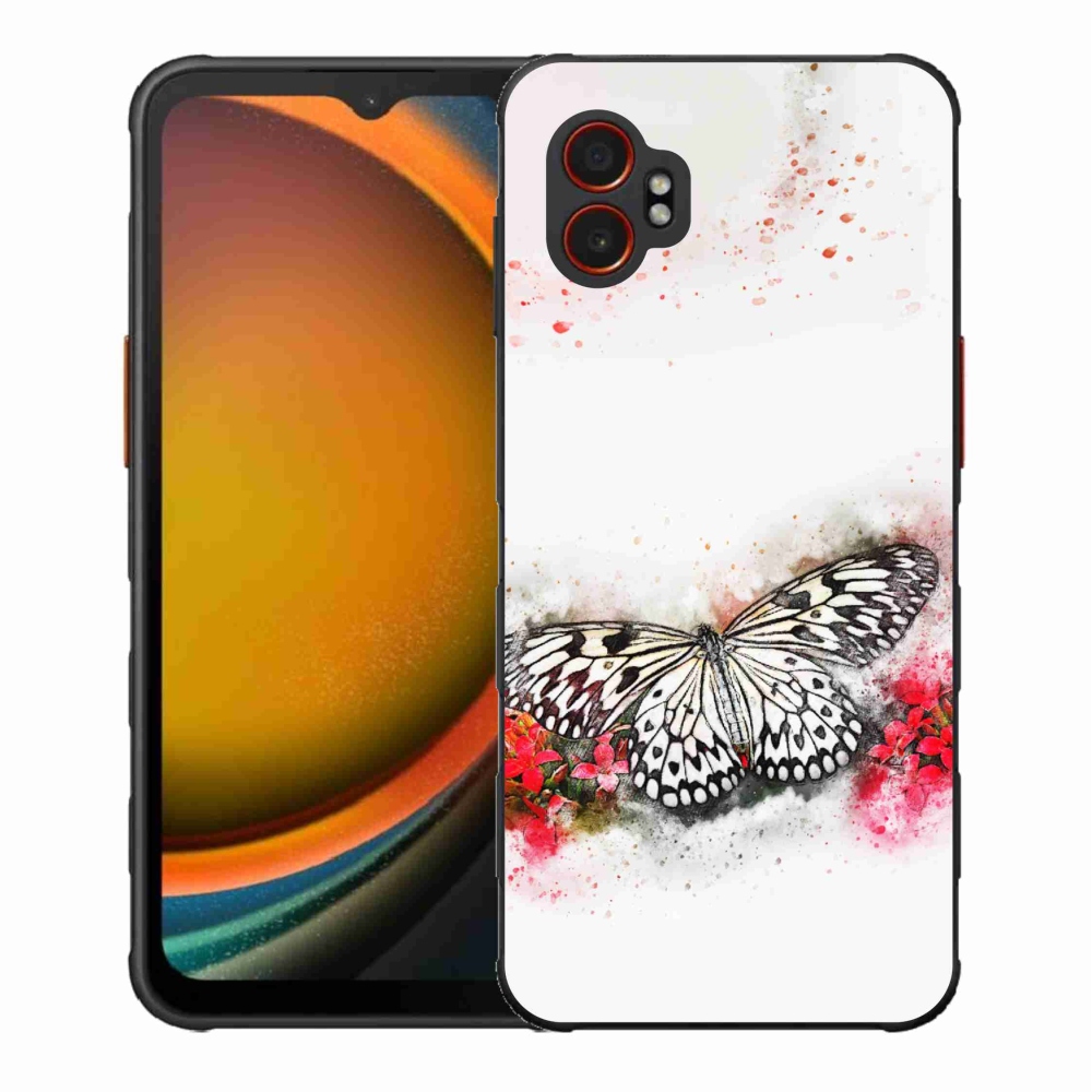 Gélový kryt mmCase na Samsung Galaxy Xcover 7 Pro - čiernobiely motýľ