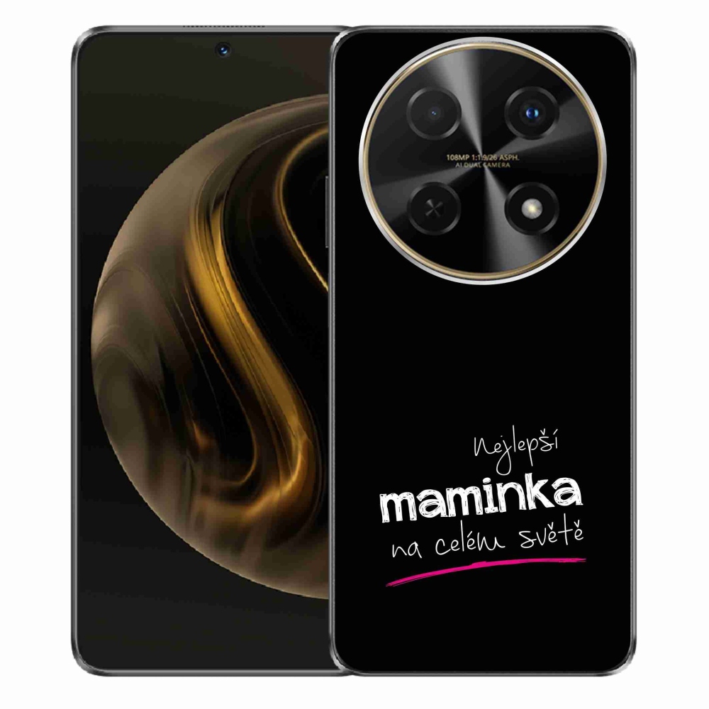 Gélový kryt mmCase na Huawei Nova 12i - najlepšia mamička 4 čierne pozadie