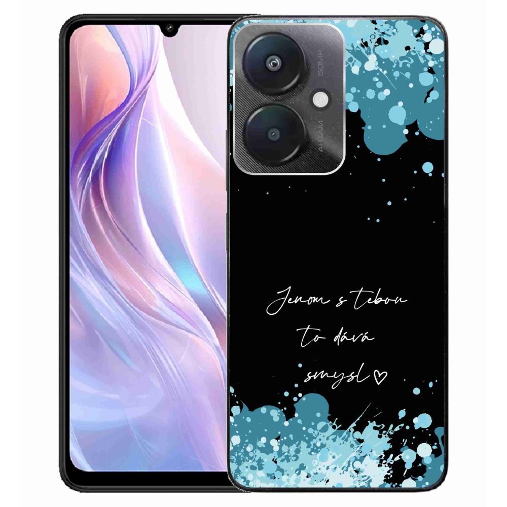 Gélový kryt mmCase na Xiaomi Redmi 13C 5G - zamilovaný text čierne pozadie