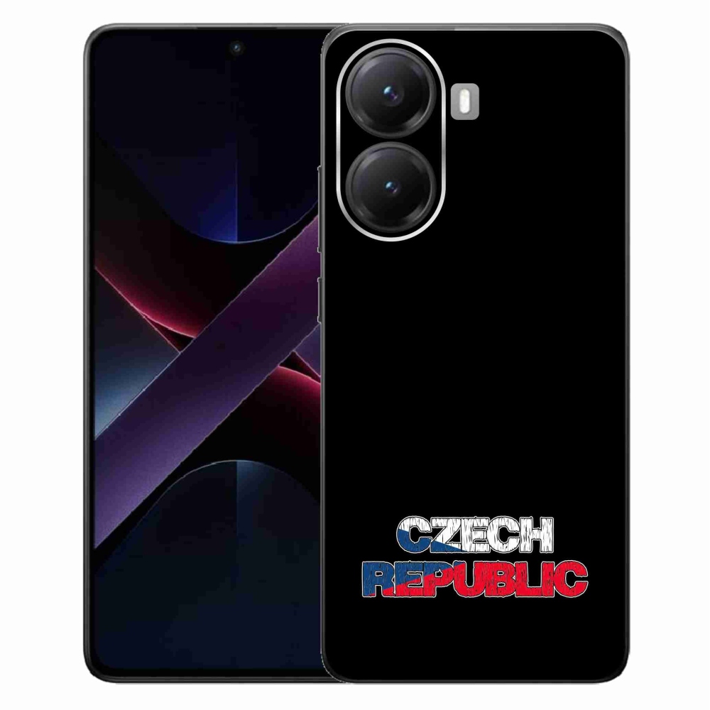 Gélový kryt mmCase na Xiaomi Poco X7 Pro 5G - Czech Republic čierne pozadie