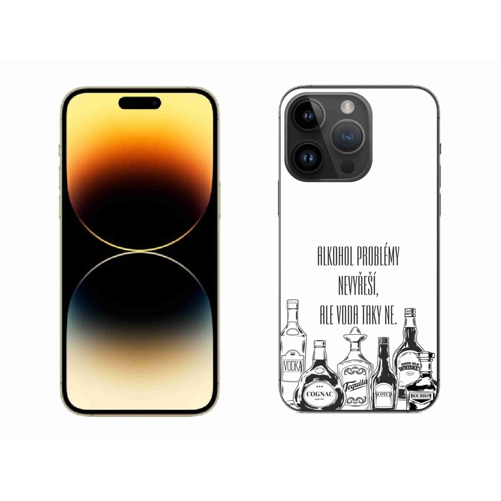 Gélový kryt mmCase na iPhone 14 Pro Max 6.7 - vtipný text biele pozadie