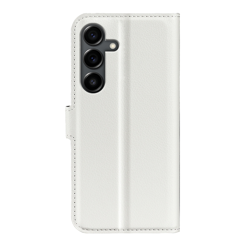 Litchi knižkové púzdro na Samsung Galaxy S25 FE - biele