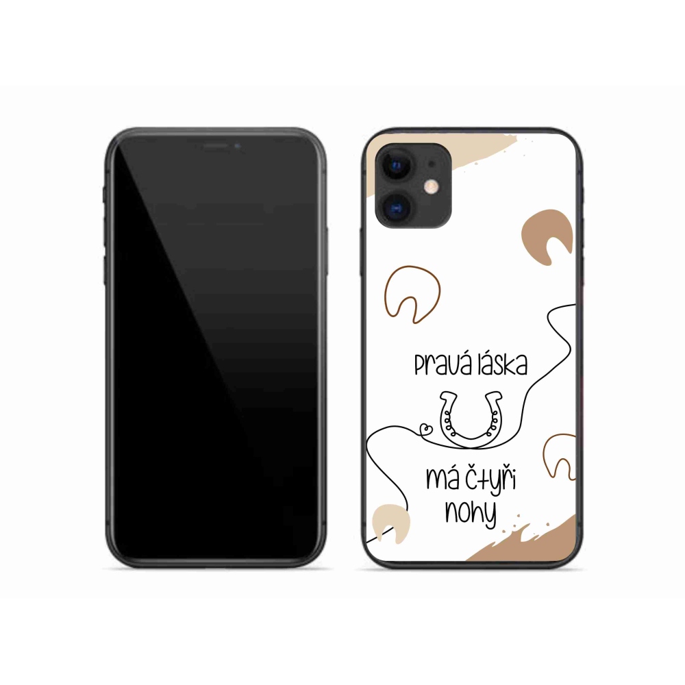 Gélový kryt mmCase na iPhone 11 - konský motív biele pozadie