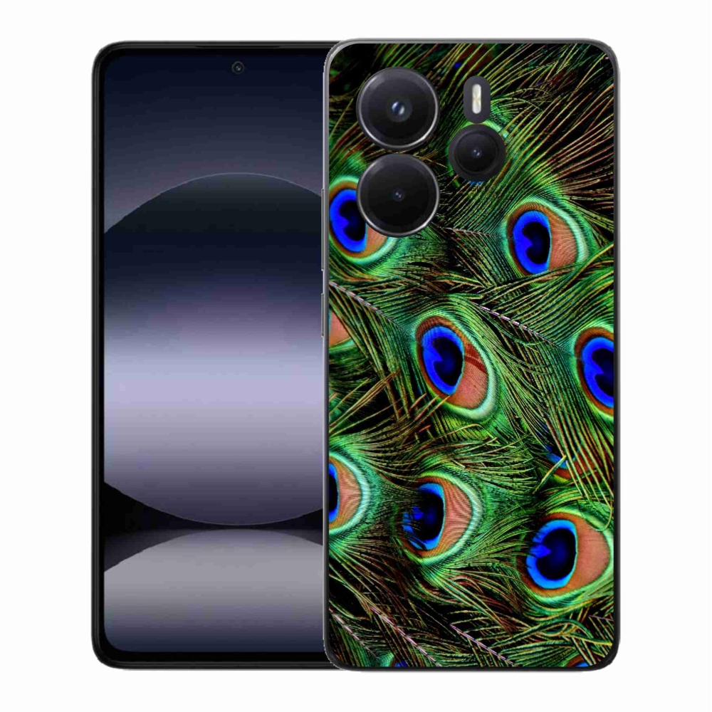 Gélový kryt mmCase na Xiaomi Redmi Note 14 - pávie perie