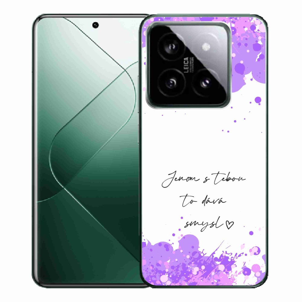 Gélový kryt mmCase na Xiaomi 14 Pro - zamilovaný text biele pozadie