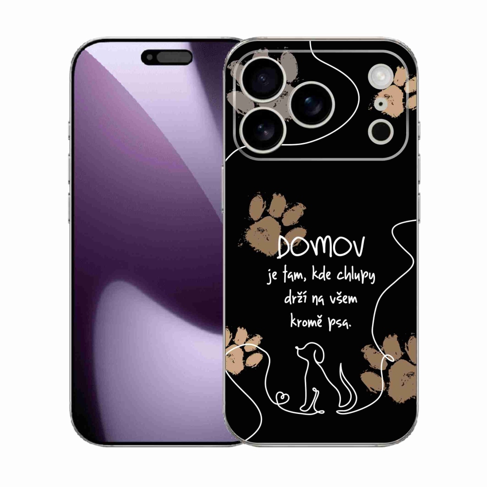 Gélový kryt mmCase na iPhone 17 Pro - psí motív čierne pozadie