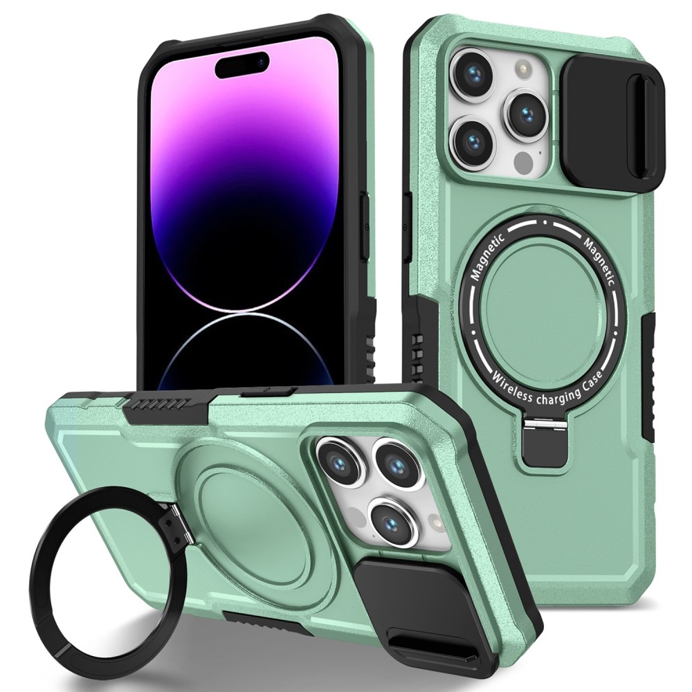 Military odolný kryt s MagSafe na iPhone 14 Pro Max - svetlozelený