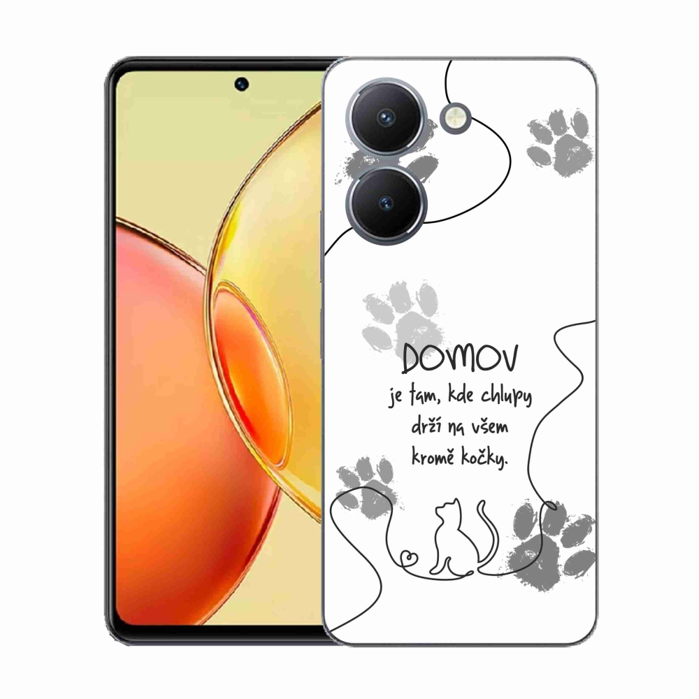 Gélový kryt mmCase na Vivo Y36 - mačacie motív biele pozadie