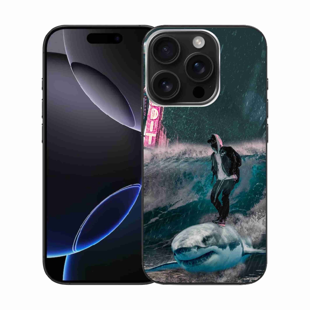 Gélový kryt mmCase na iPhone 16 Pro - žralok