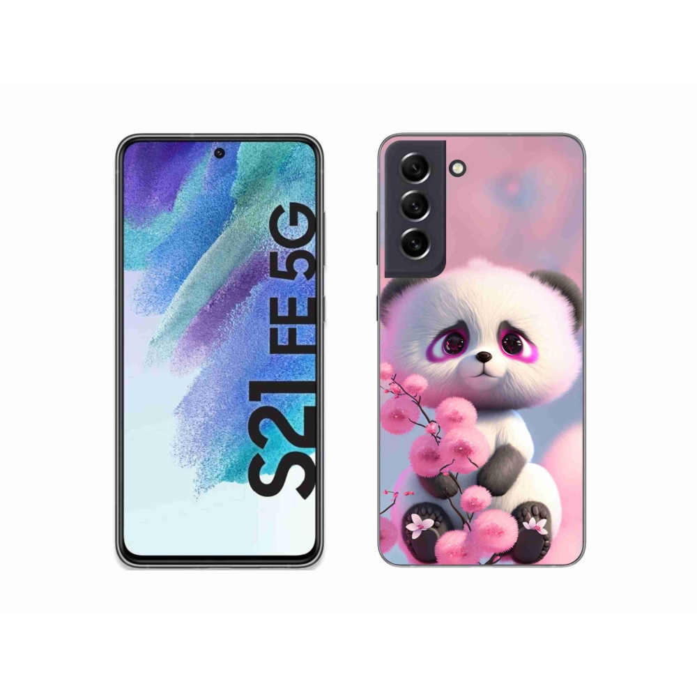Gélový kryt mmCase na Samsung Galaxy S21 FE 5G - roztomilá panda 1