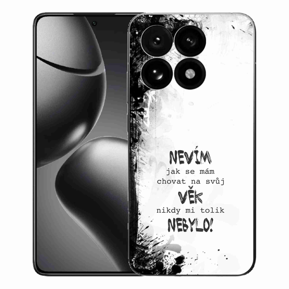 Gélový kryt mmCase na Xiaomi 15T - vtipný text 14 biele pozadie