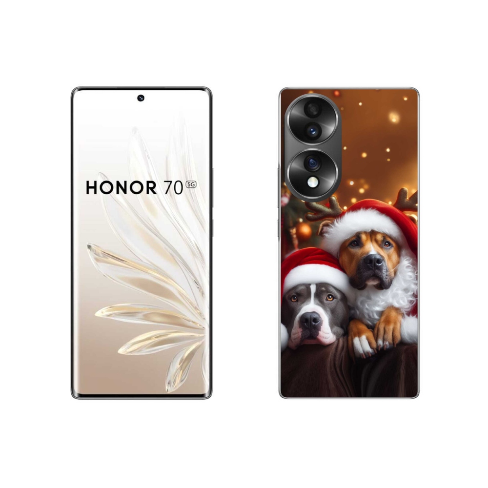 Gélový kryt mmCase na Honor 70 - vianočné psy