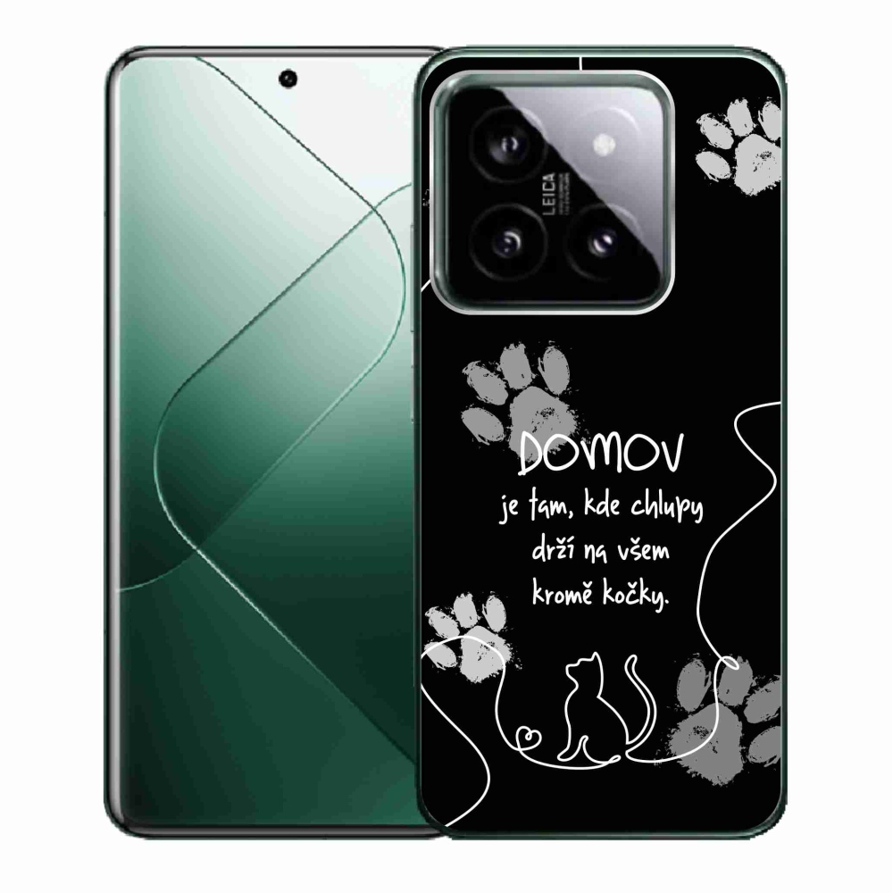 Gélový kryt mmCase na Xiaomi 14 - mačacie motív čierne pozadie