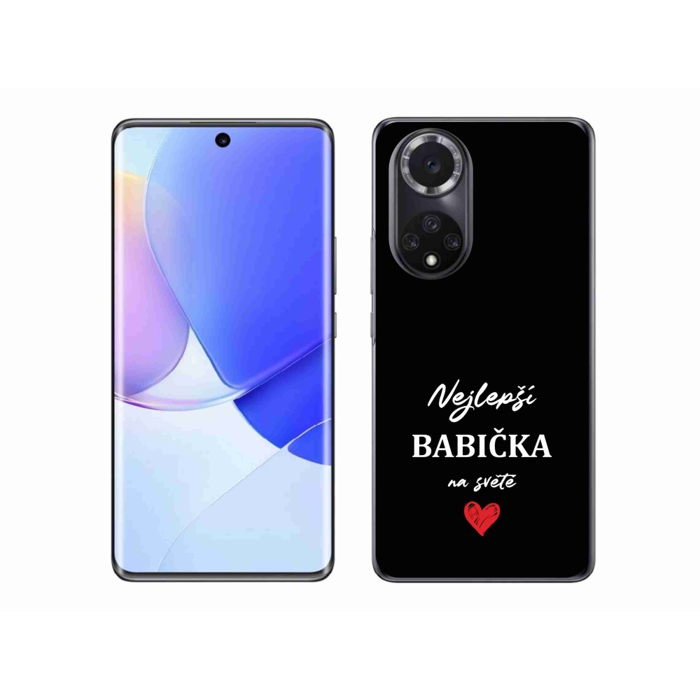 Gélový kryt mmCase na Huawei Nova 9 - najlepšia babička 1 čierne pozadie