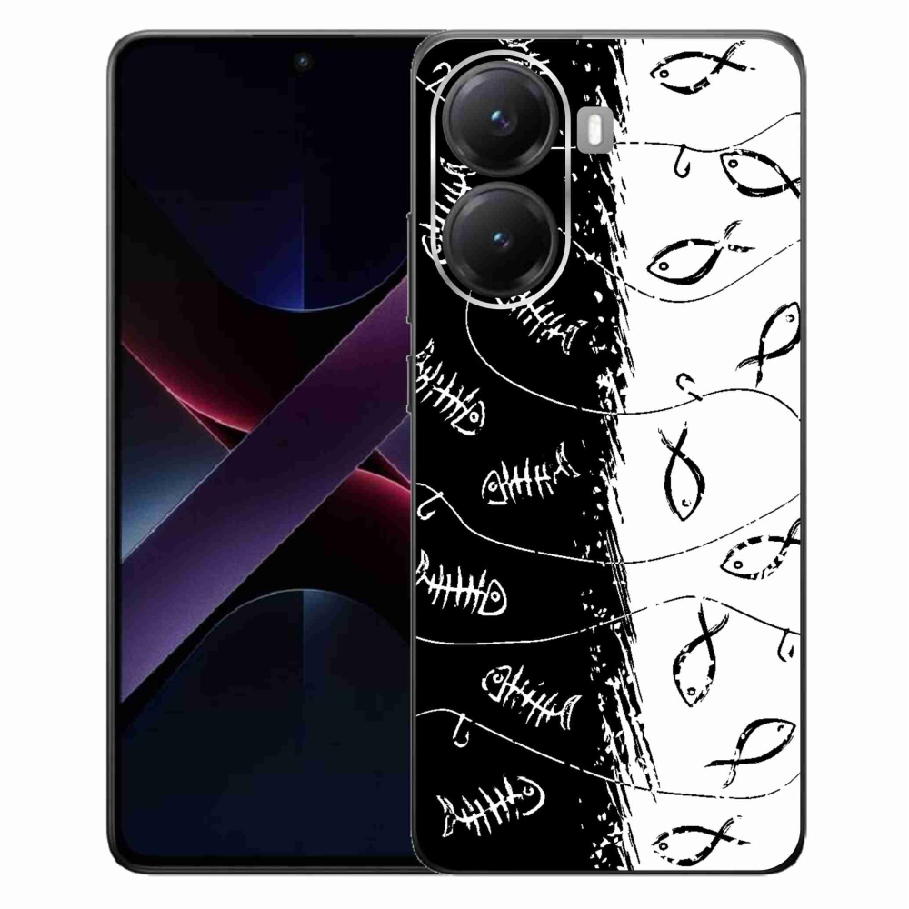 Gélový kryt mmCase na Xiaomi Poco X7 Pro 5G - kostry a rybky