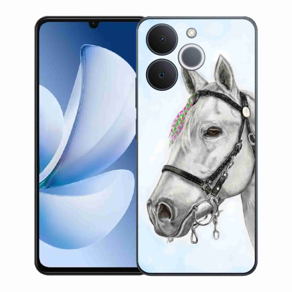 Gélový kryt mmCase na Realme Note 70T - biely kôň 1