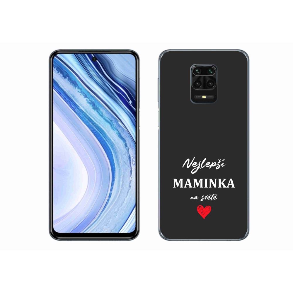 Gélový kryt mmCase na Xiaomi Redmi Note 9S - najlepšia mamička 1 čierne pozadie