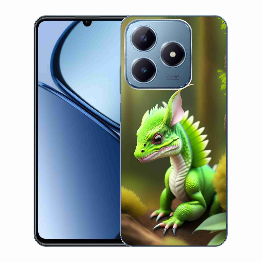 Gélový kryt mmCase na Realme C63 - zelený dráčik