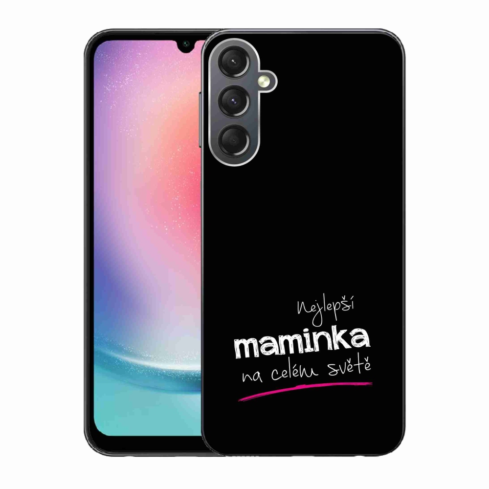 Gélový kryt mmCase na Samsung Galaxy A24 - najlepšia mamička 4 čierne pozadie