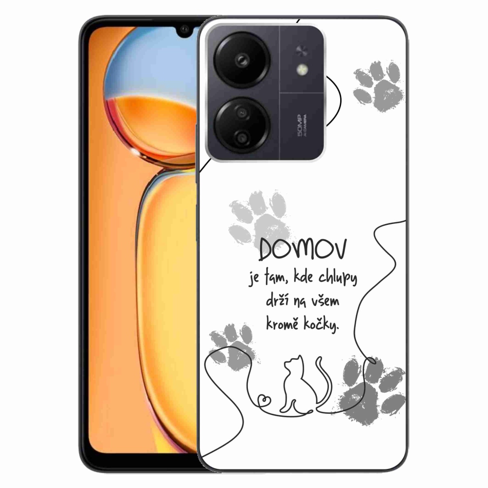 Gélový kryt mmCase na Xiaomi Poco C65/Redmi 13C - mačacie motív biele pozadie