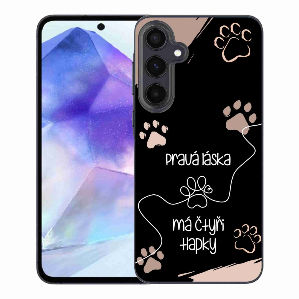 Gélový kryt mmCase na Samsung Galaxy A55 5G - psí motív 1 čierne pozadie
