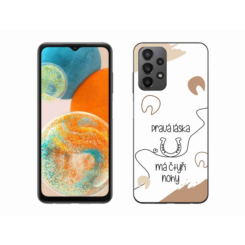 Gélový kryt mmCase na Samsung Galaxy A23 4G/5G - konský motív biele pozadie