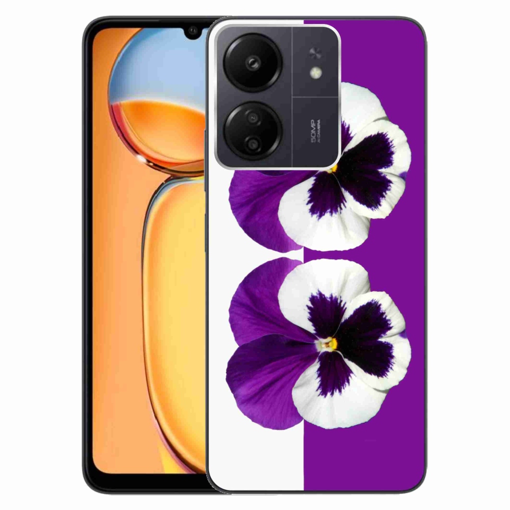 Gélový kryt mmCase na Xiaomi Poco C65/Redmi 13C - fialovobiely kvet