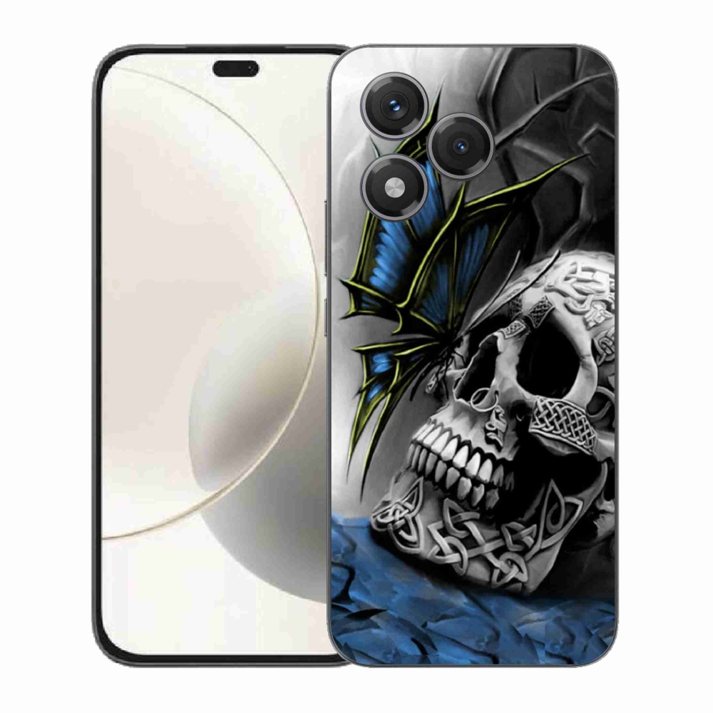 Gélový kryt mmCase na Honor 400 Lite - motýľ a lebka
