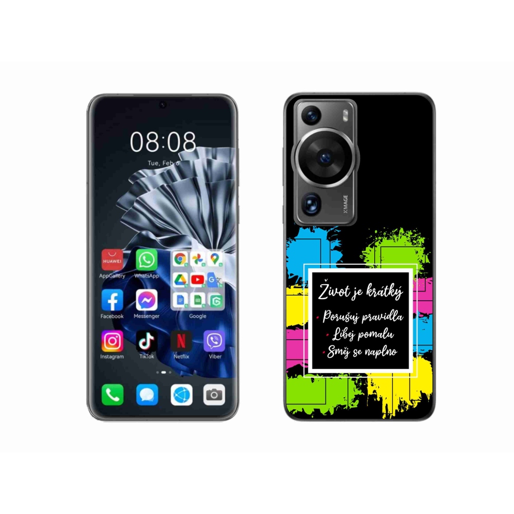 Gélový kryt mmCase na Huawei P60 Pro - citát 5 čierne pozadie