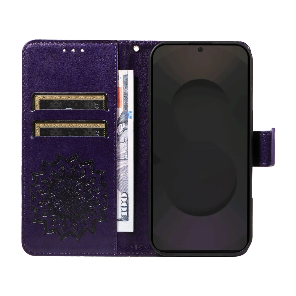 Sunflower knižkové púzdro na Samsung Galaxy S25 FE - fialové
