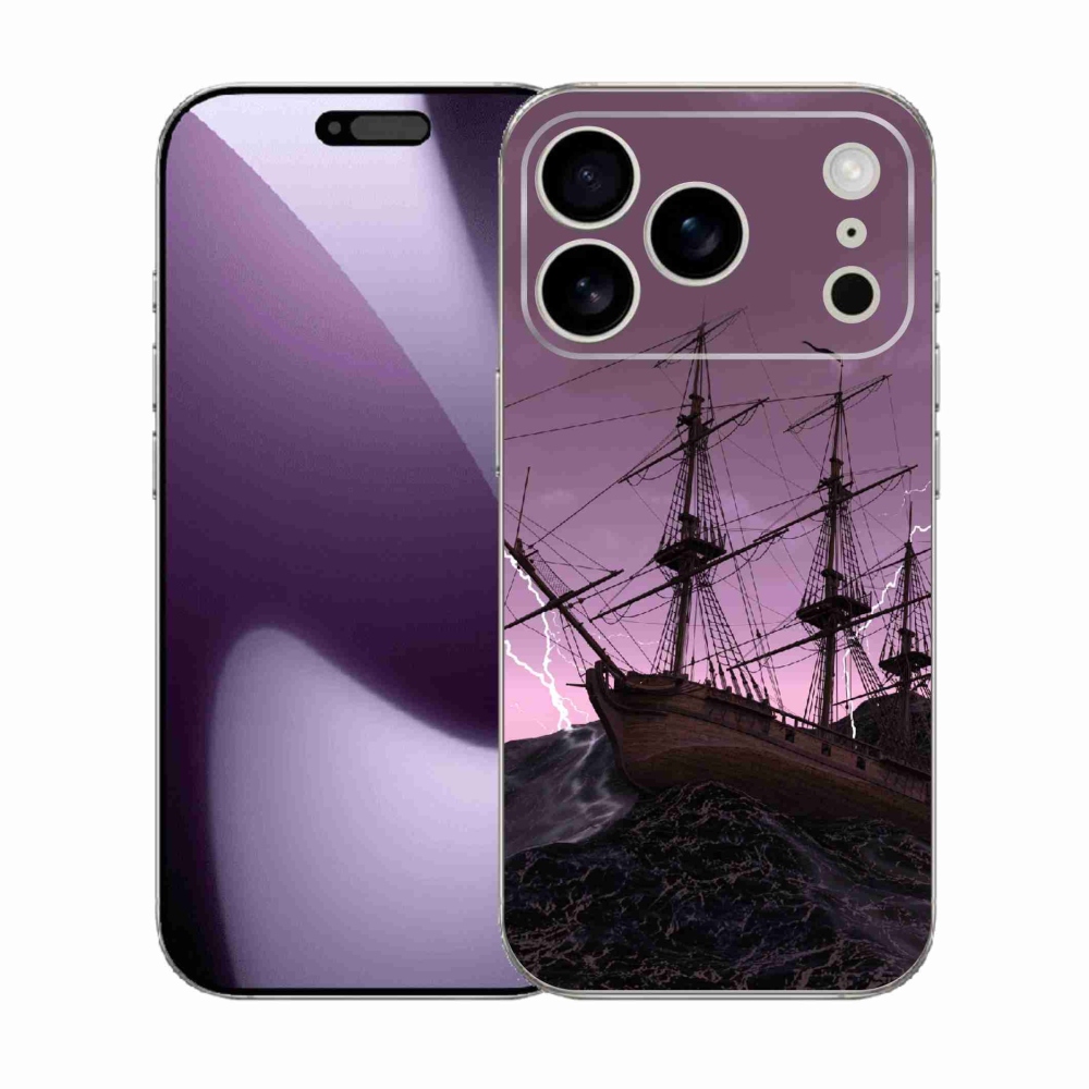 Gélový kryt mmCase na iPhone 17 Pro - loď v búrke
