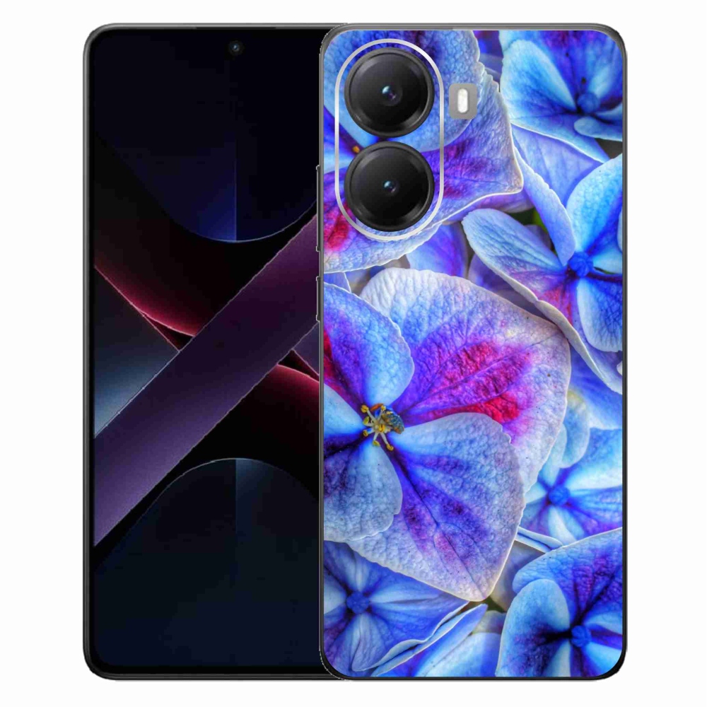 Gélový kryt mmCase na Xiaomi Poco X7 Pro 5G - modré kvety 1