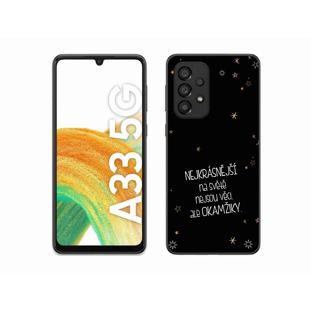 Gélový kryt mmCase na Samsung Galaxy A33 5G - citát 4 čierne pozadie