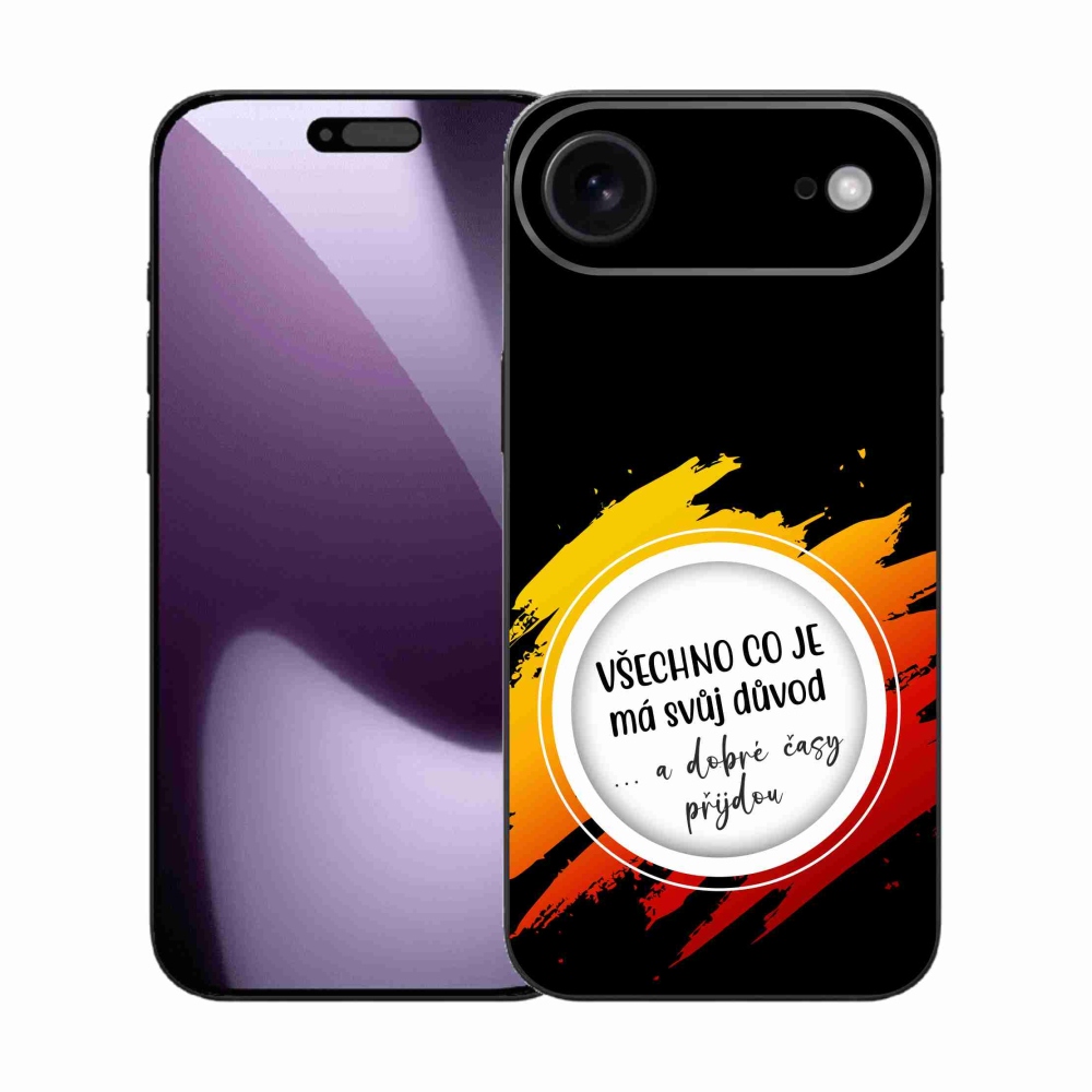Gélový kryt mmCase na iPhone 17 Air - citát 3 čierne pozadie
