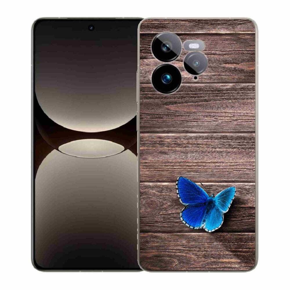 Gélový kryt mmCase na Realme GT 7 Pro 5G - modrý motýľ 1