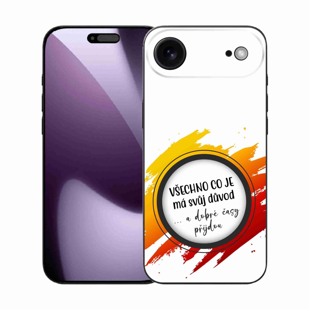 Gélový kryt mmCase na iPhone 17 Air - citát 3 biele pozadie