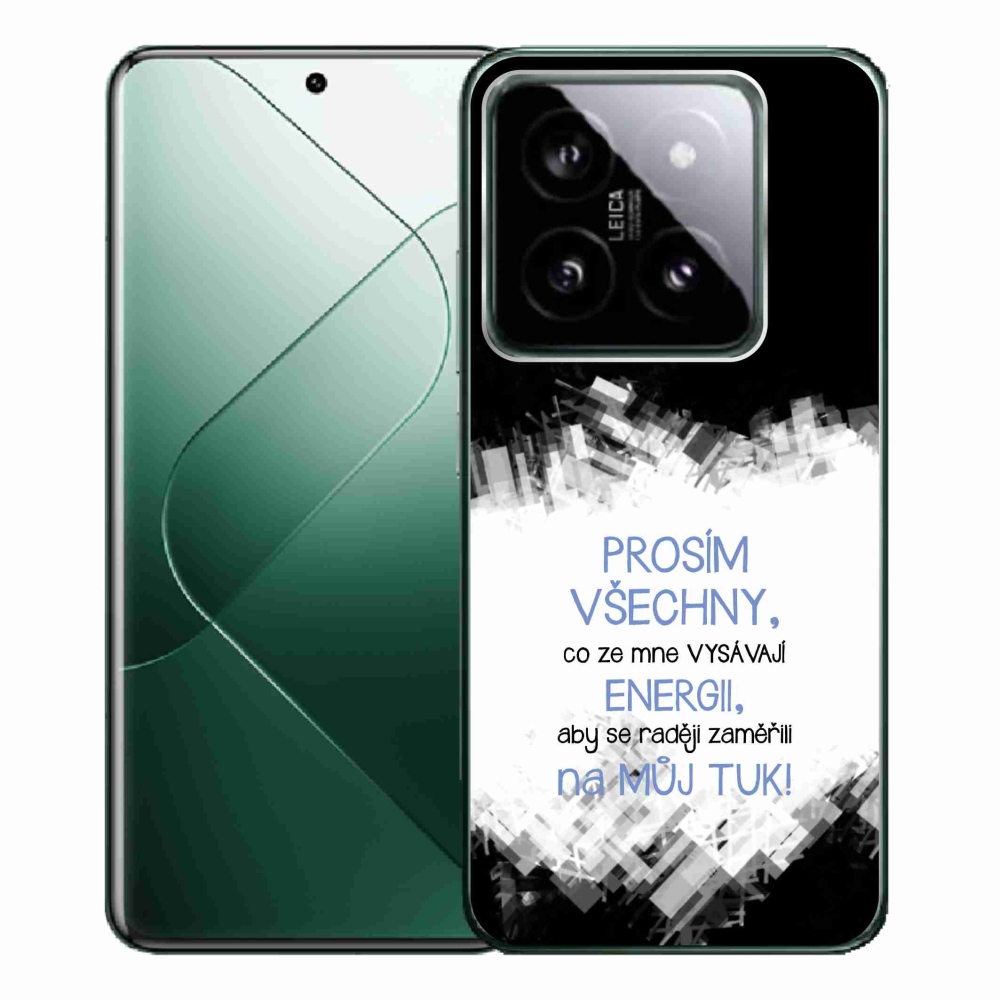 Gélový kryt mmCase na Xiaomi 14 Pro - vtipný text 1 modrý