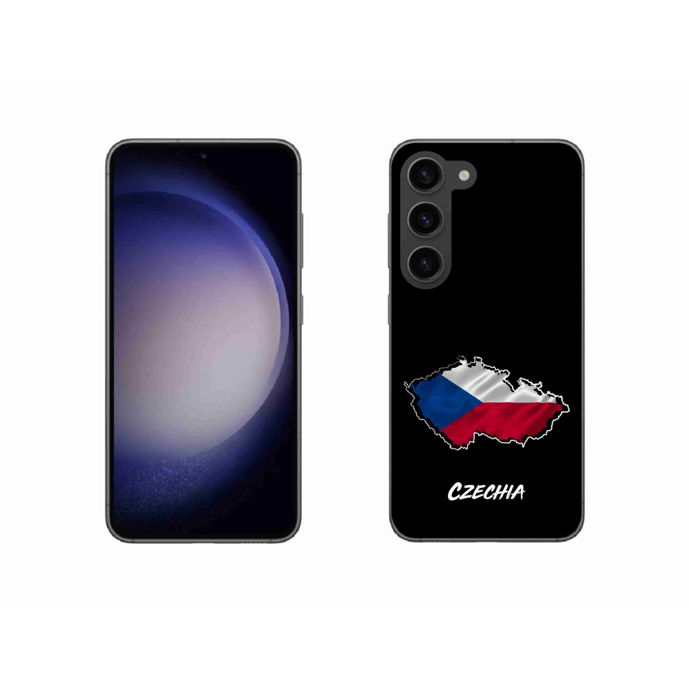 Gélový kryt mmCase na Samsung Galaxy S23 5G - Czechia čierne pozadie