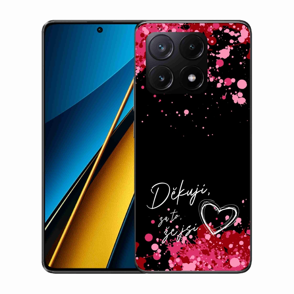 Gélový kryt mmCase na Xiaomi Poco X6 Pro 5G - zamilovaný text 2 čierne pozadie