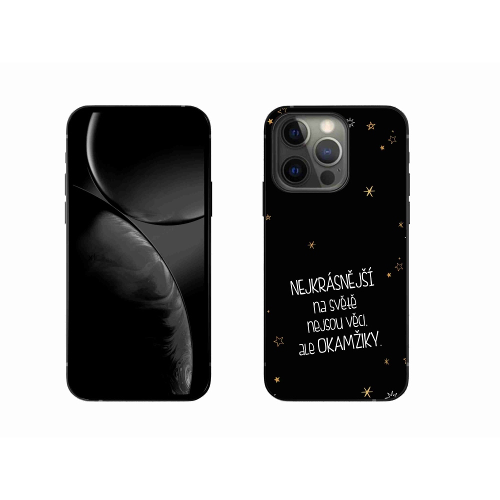 Gélový kryt mmCase na iPhone 13 Pro 6.1 - citát 4 čierne pozadie