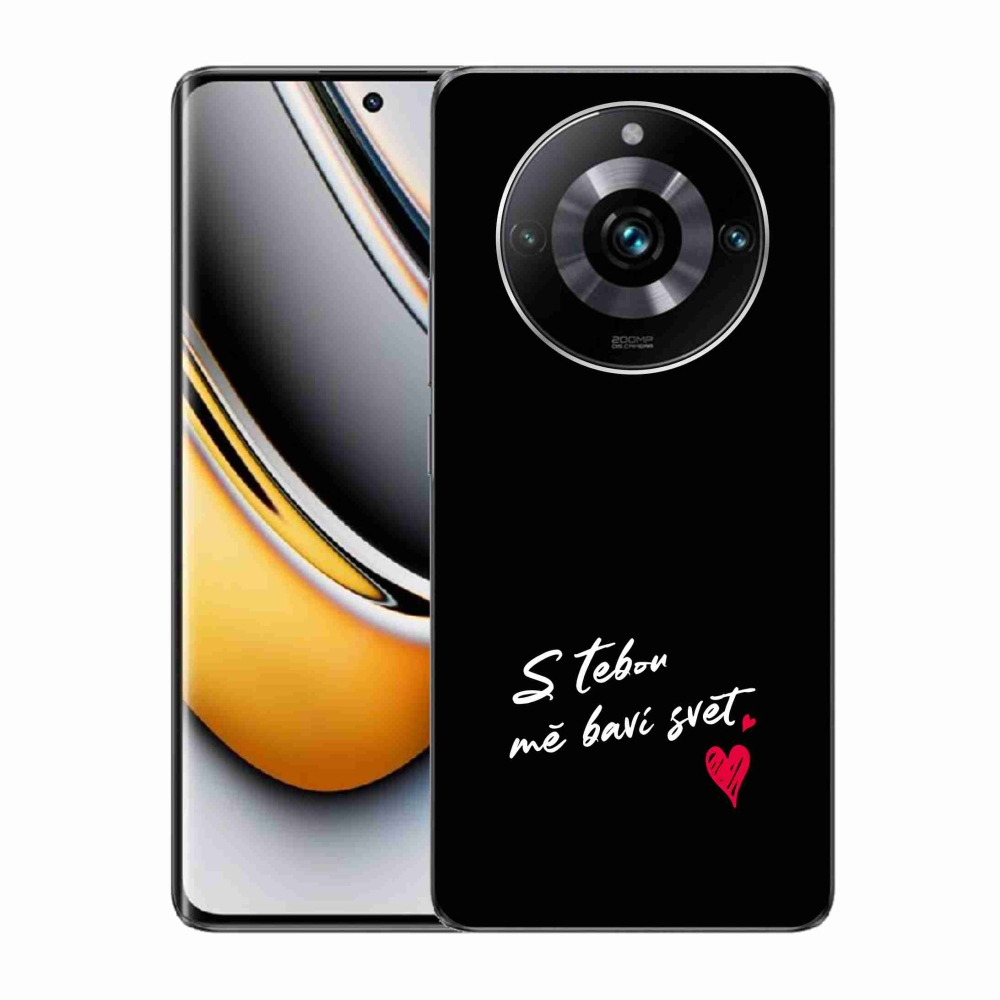 Gélový kryt mmCase na Realme 11 Pro/11 Pro+ - zamilovaný text 1 čierne pozadie