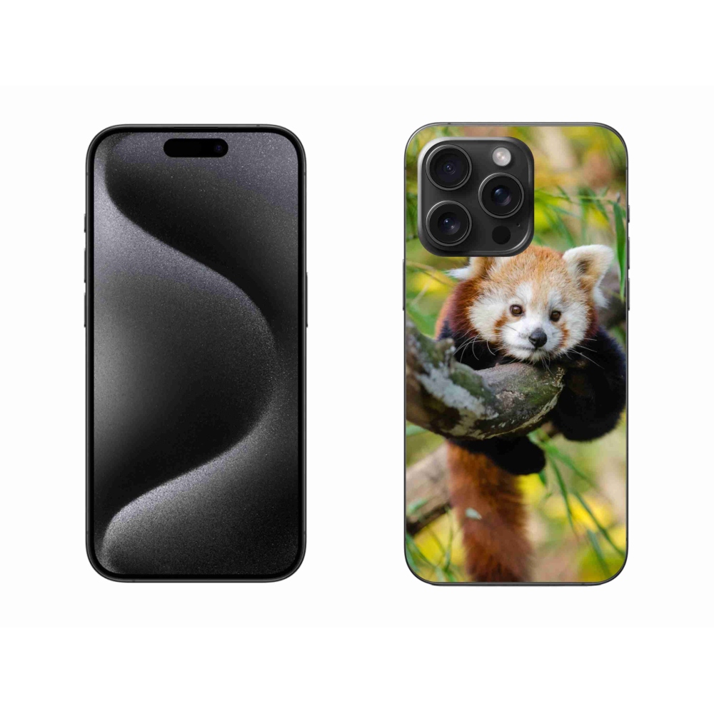 Gélový kryt mmCase na iPhone 15 Pro Max - panda červená